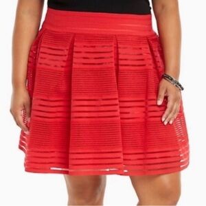 New! Torrid sz‎ 2 Red Elastic Flare Skirt 2X